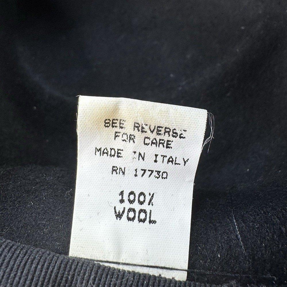 Made in Italy Cashmere Bucket Hat Women S Black 100% Wool 20s Flapper Elegant - Picture 7 of 8
